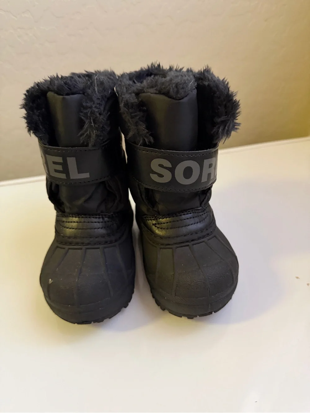 Sorel Kids Black Faux-Fur Winter Rain & Snow Boots